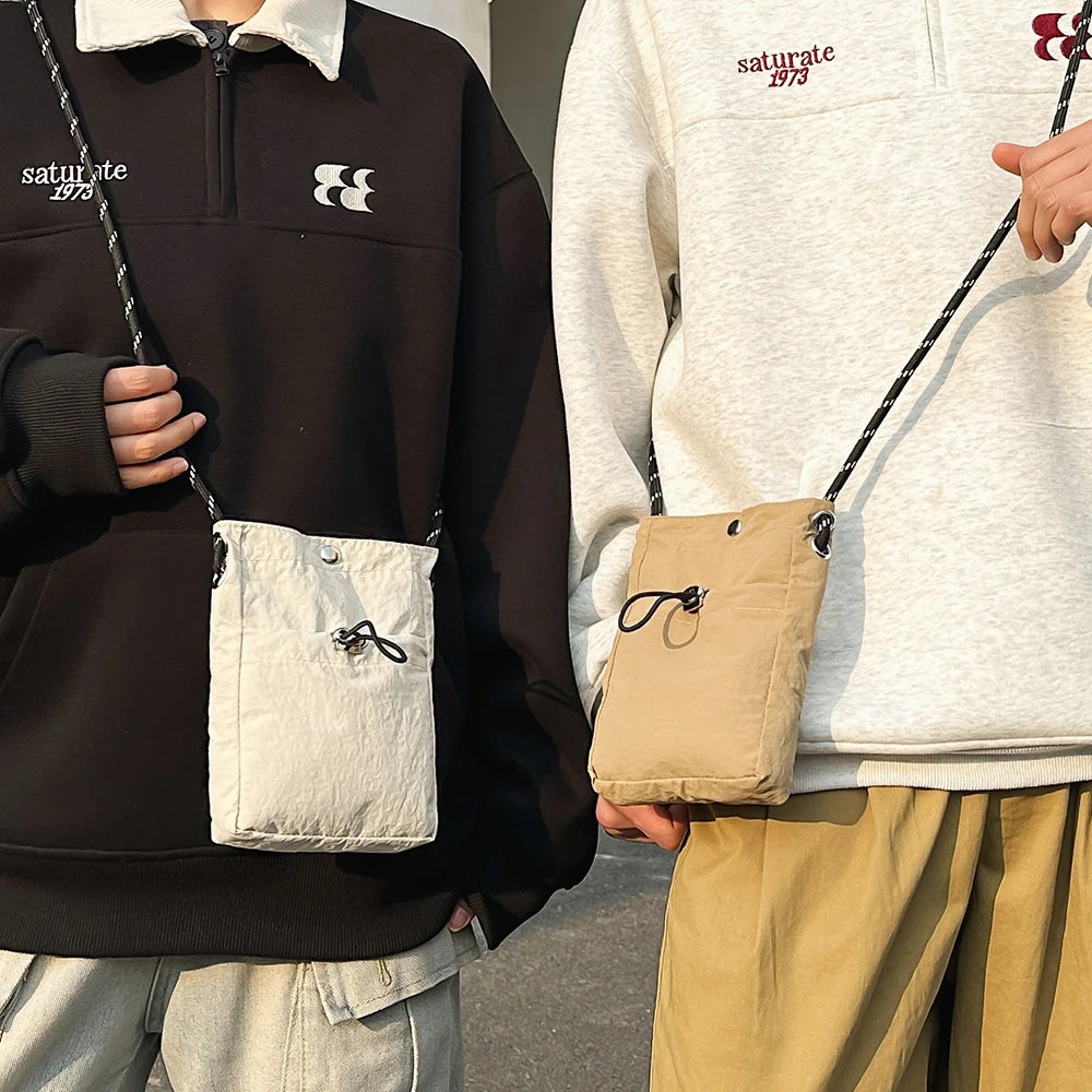 Bolso Bandolera de Nailon, Mini Bolso para Teléfono, Multifuncional, Cuadrado, Bolso de Hombro, Bolso Bandolera, Bolso de Lona, Bolso Mensajero