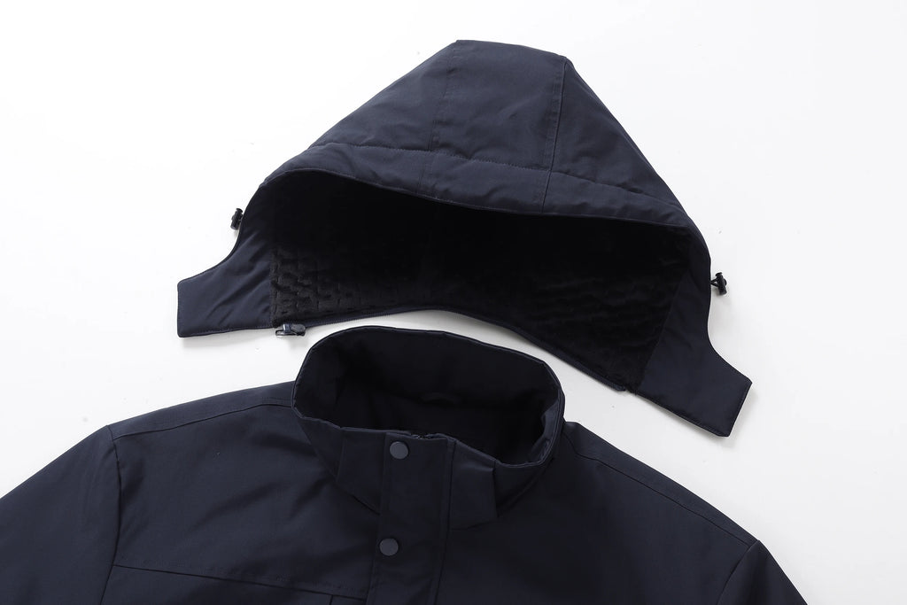 Parka Militar con Capucha para Hombre, Abrigo Cálido de Invierno