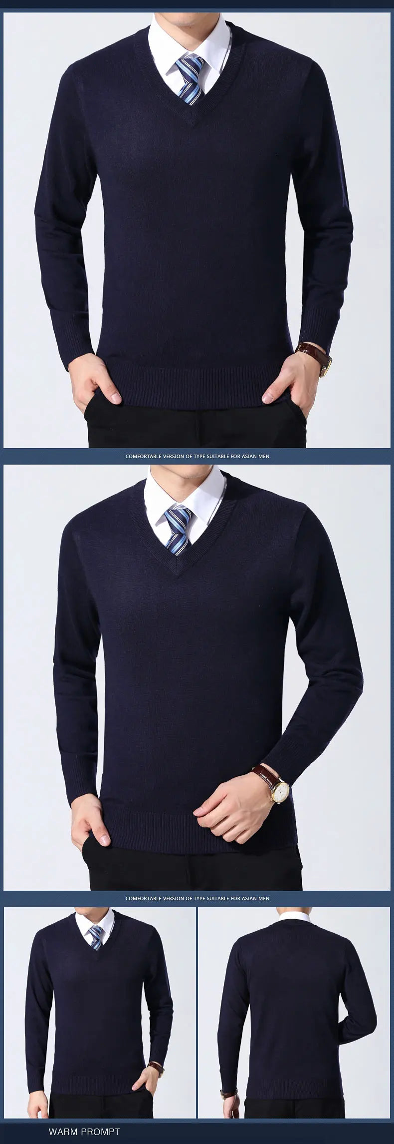 2025 nueva marca de moda suéter para hombre jersey con cuello en V jerséis ajustados tejido grueso cálido otoño estilo coreano ropa Casual para hombre