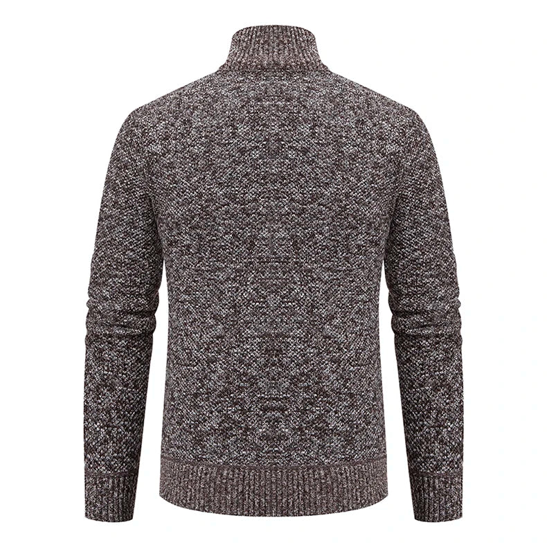 Buzo Cárdigan con Cremallera para Hombre – Cuello Alto y Forro Polar