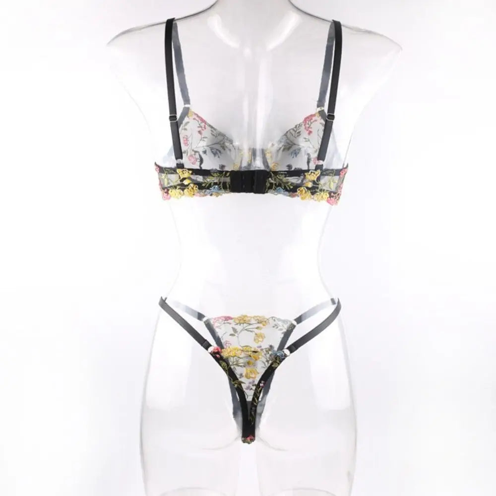 Conjunto de Lencería Floral de 2 Piezas