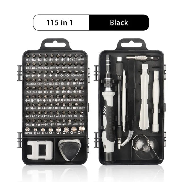 Juego de destornilladores 25/115/135/140 en 1, Kit de puntas de tornillo Phillips Torx magnético con llave removedora eléctrica, herramientas de reparación de teléfono y PC