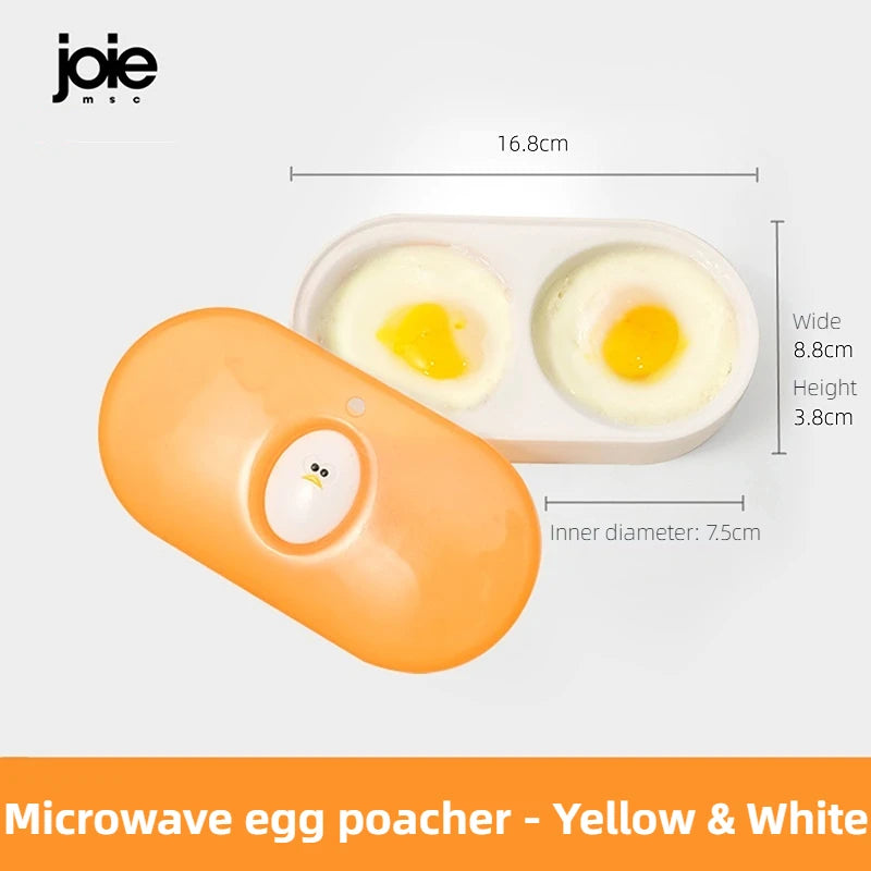 Joie-pulidor de huevos doble para microondas, cazador de huevos, caja de huevos fritos, caja de huevos al vapor para desayuno, herramientas para huevos, herramienta de cocina