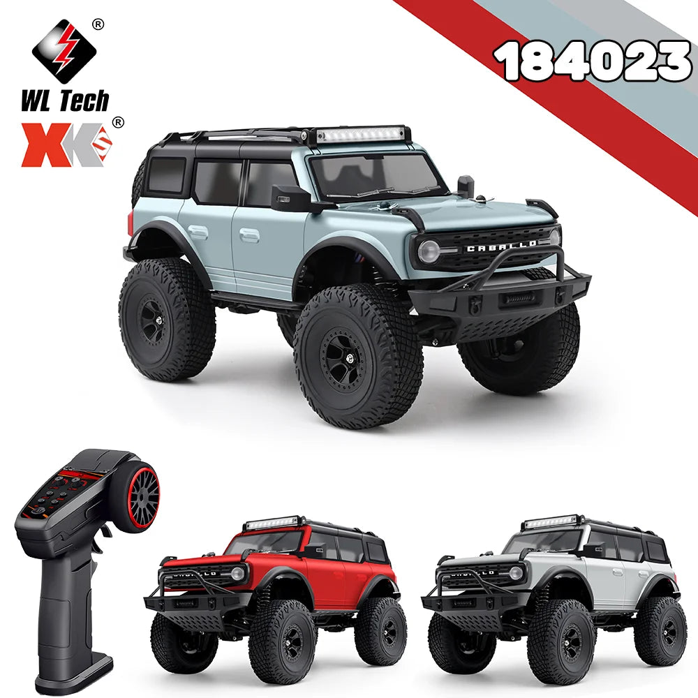 WLtoys 184023 1:18 Vehículo Todoterreno 4WD, Auto RC 2.4G RTR, Crawler Eléctrico a Control Remoto con Luces LED, Juguetes para Niños