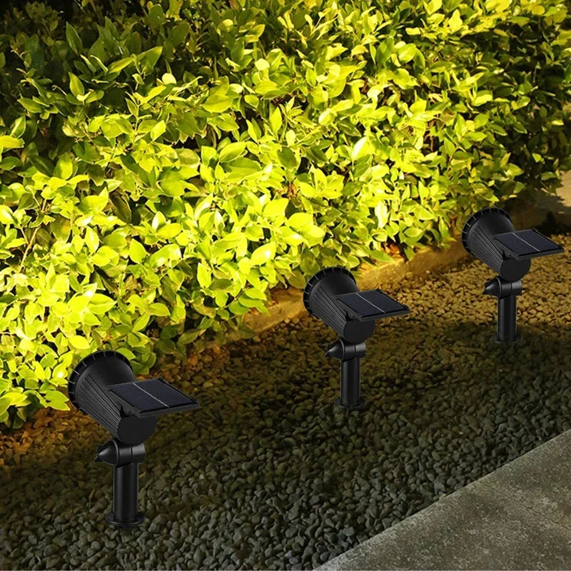Lámpara Solar 2 en 1 con Foco Ajustable para Jardín