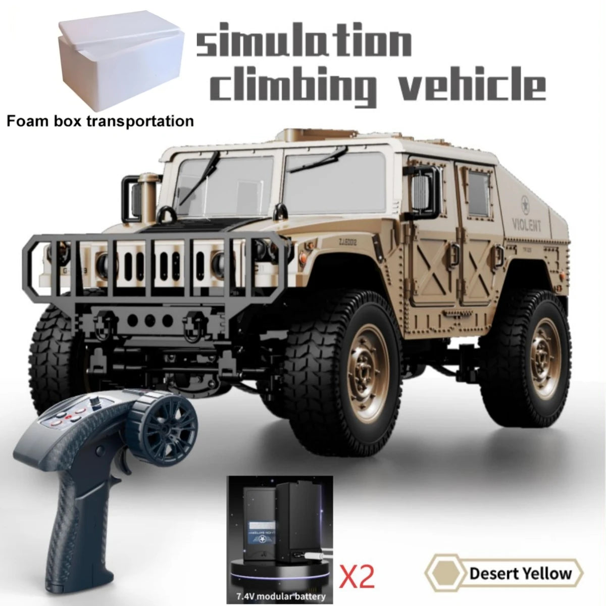 Coche RC Militar C8835, 2.4G 4WD 1:14, Vehículo de Escalada Todoterreno