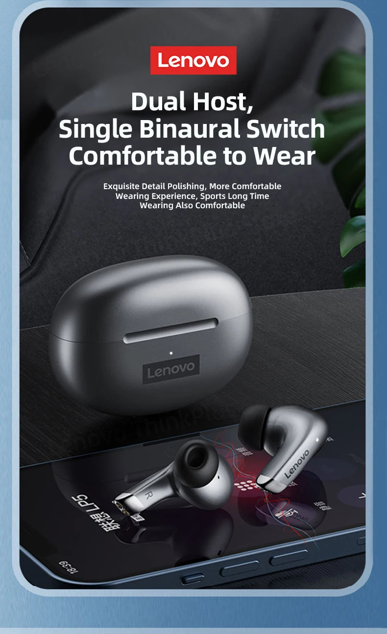 Auriculares Lenovo LP5 TWS Bluetooth Inalámbricos con Micrófono