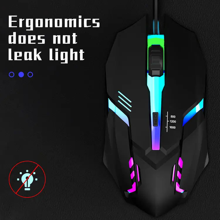20251 PC ITLY M01 deportes LED luminoso retroiluminado USB con cable ratón para juegos para PC de escritorio portátil Oficina ordenador ratón para juegos