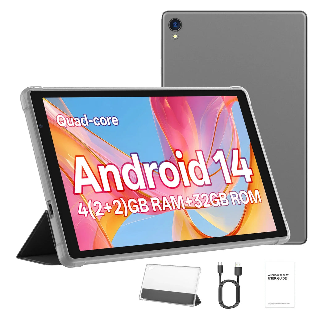 Nueva Tablet Android 14 de 10.0 Pulgadas Actualizada 2026, 4GB de RAM (2+2GB Expandible), 32GB de ROM, Compatible con 5G WiFi + WiFi 6, Funda Gratis