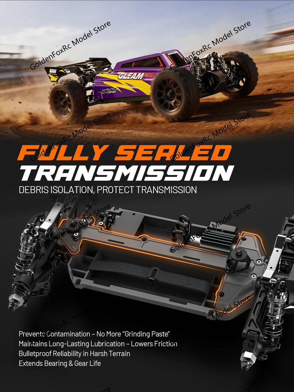 Camioneta RC 1/12 4WD sin Escobillas, Ultra Rápida, Todoterreno para Desierto