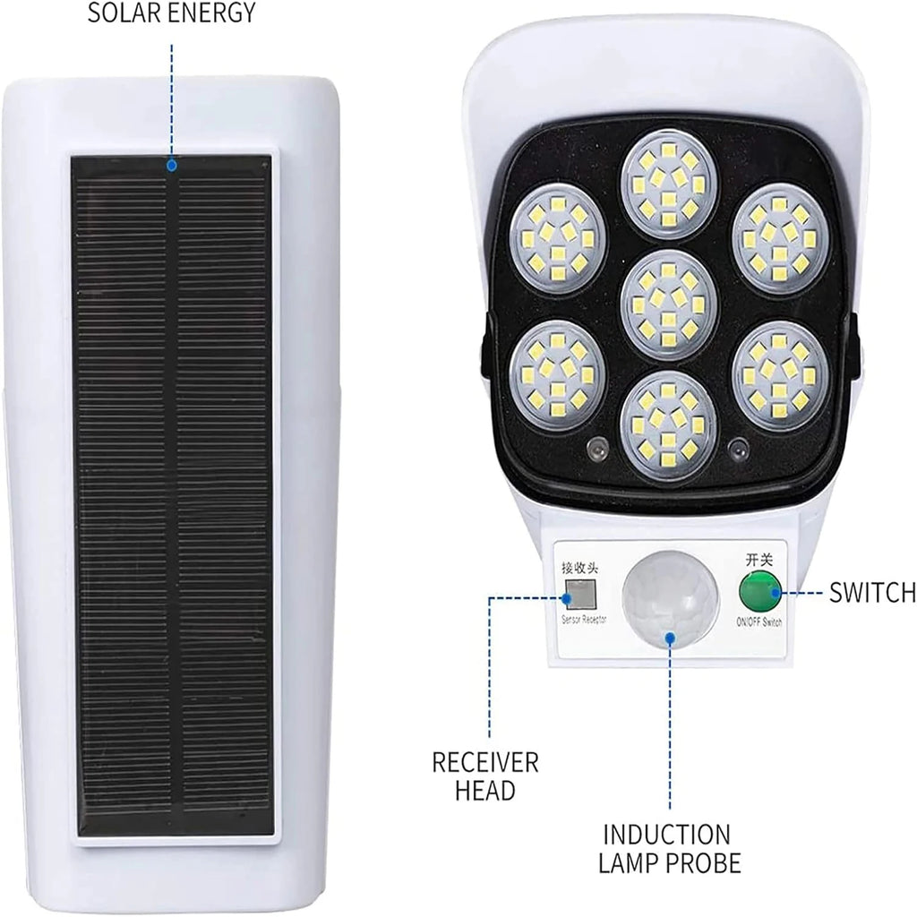 Luz Solar con Sensor de Movimiento para Exterior 77LED 2000 Lúmenes