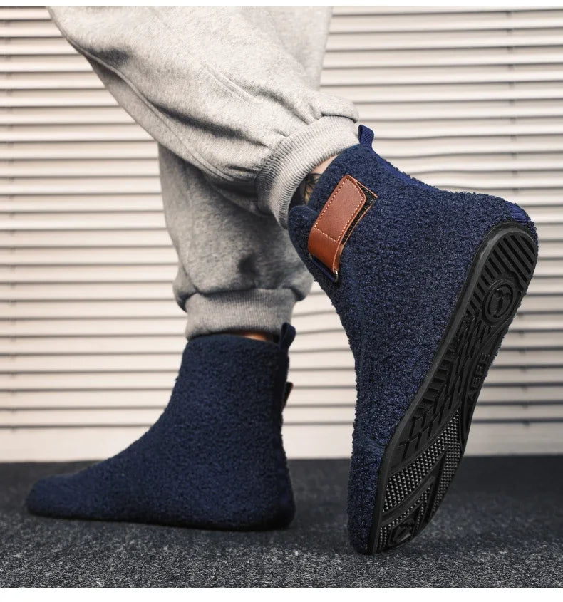 YRZL, zapatos de algodón de invierno, botines para hombre, zapatillas ligeras sin cordones cálidas, mocasines de algodón de felpa para interiores, zapatos cálidos de invierno para hombre
