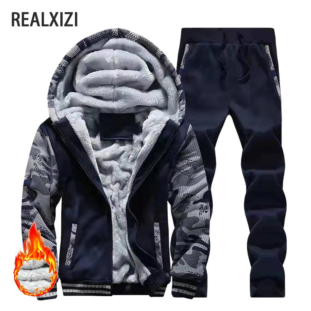 Chaqueta de Invierno para Hombre, Forro Polar, Cremallera y Capucha