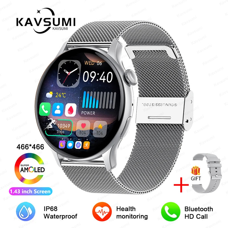 Reloj Inteligente NFC para Mujer con AMOLED, GPS y Llamadas Bluetooth