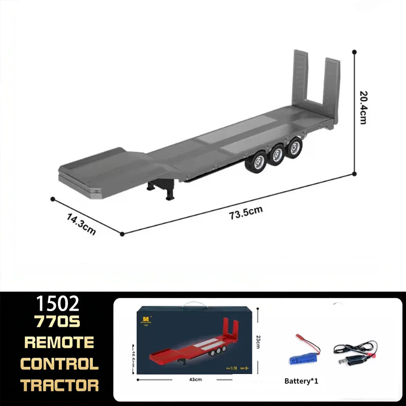 HUINA 1501 770S 1502 1/18 RC Tractor 2,4G 19CH RC camión remolque de ingeniería con luces y sistema de sonido RC coche modelo juguete para regalo
