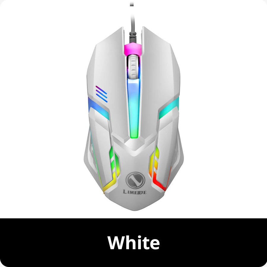 Limei S1 E deportes LED luminoso retroiluminado ratón con cable USB con cable para ordenador portátil de escritorio silencioso ratón para juegos de ordenador de oficina