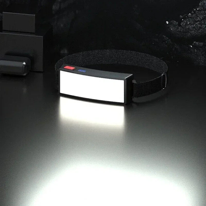 Linterna Frontal LED COB Portátil Recargable USB Resistente al Agua Camping