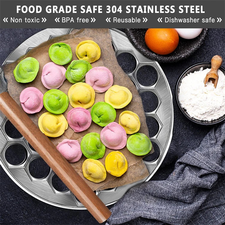 Fabricante de raviolis ruso con 37 agujeros, molde para dumplings, aleación de aluminio, Pelmeni, fabricante de dumplings de carne, cortador de dumplings hecho a mano JT567