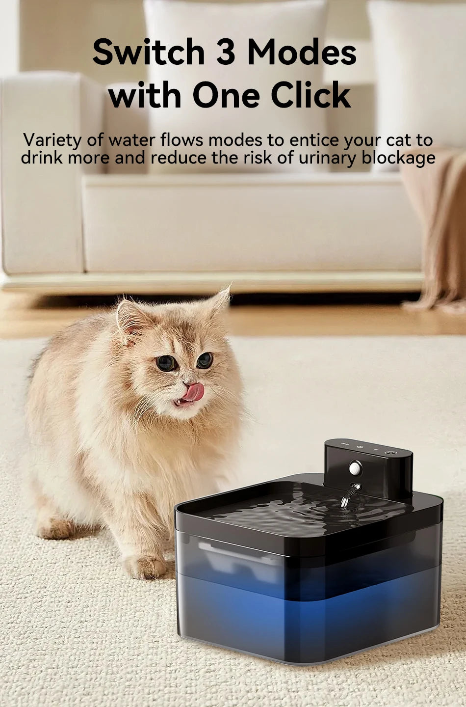 ROJECO-fuente de agua automático inalámbrico para gatos, dispensador de agua para mascotas de 2600mAh, Sensor infrarrojo para perros y gatos, bebedero inteligente para mascotas