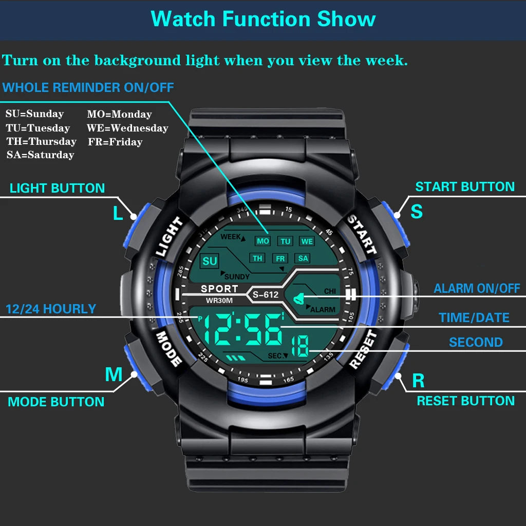 Reloj Digital LED Deportivo MAYZHISU Militar Hombre