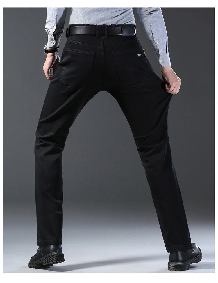 Pantalones Vaqueros Coreanos para Hombre, Elásticos, Ajuste Regular