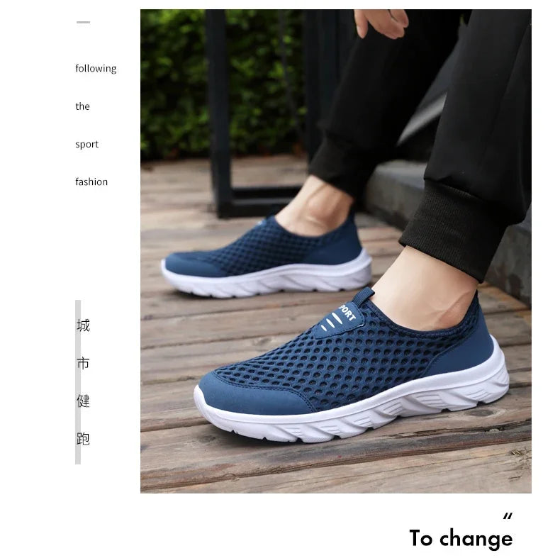YRZL, zapatos informales ligeros para hombre, zapatillas informales transpirables sin cordones para hombre, zapatos planos antideslizantes para caminar al aire libre, talla 39-46