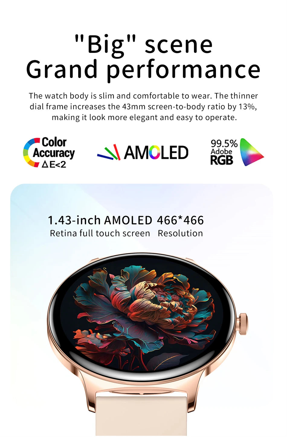 Reloj Inteligente LIGE AMOLED con Monitor Menstrual