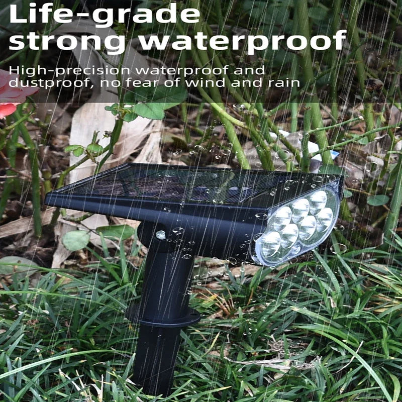 Lámpara alimentada por energía Solar de 1/2/3 piezas, 7LED, foco Solar ajustable en el suelo IP65, luz de pared impermeable para paisaje, iluminación exterior