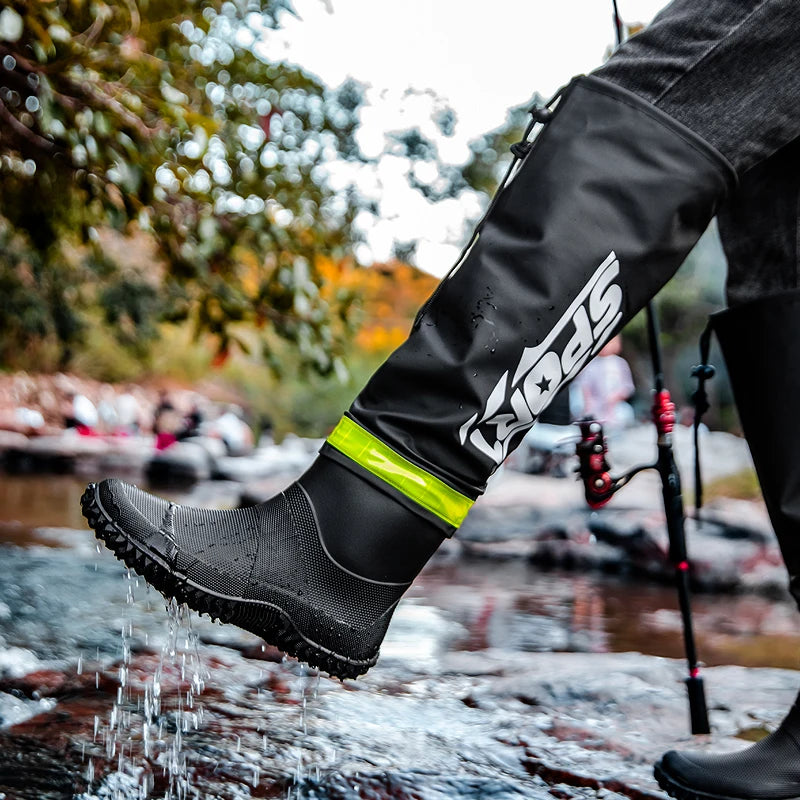 Botas de lluvia para hombre impermeables antideslizantes de caña alta