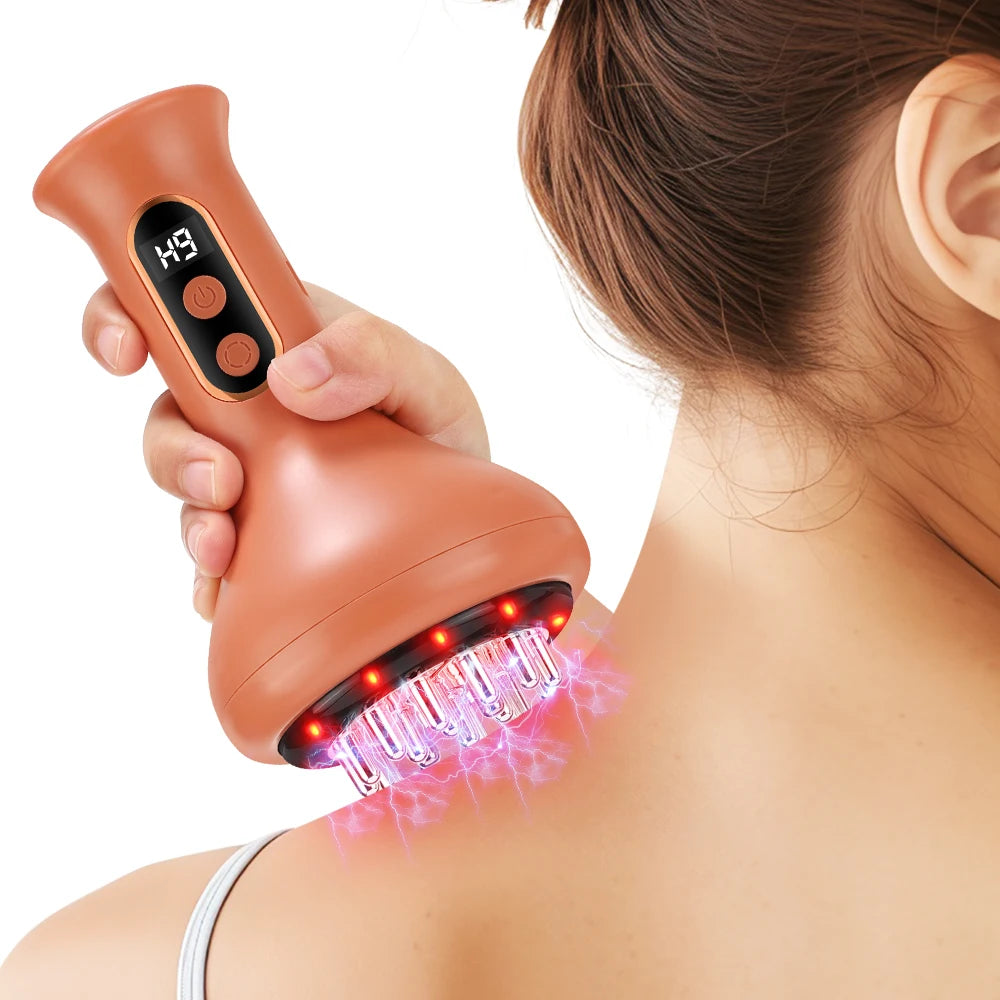 Cepillo meridiano eléctrico, vibración de microcorriente, compresa caliente, dispositivo masajeador de raspado para el cuerpo, herramientas de masaje anticelulítico