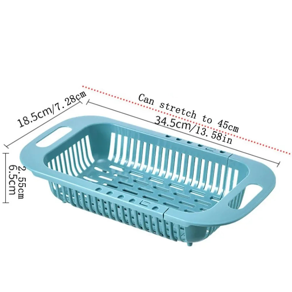 Colador sobre el fregadero, cesta coladora, lavar verduras y frutas, drenaje, accesorios de cocina extensibles, utensilios de cocina