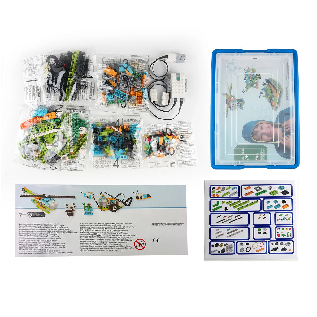 Juego de bloques de construcción robóticos de 280 Uds., juguete educativo de construcción STEM con caja organizadora y ladrillos manuales, regalo para niños