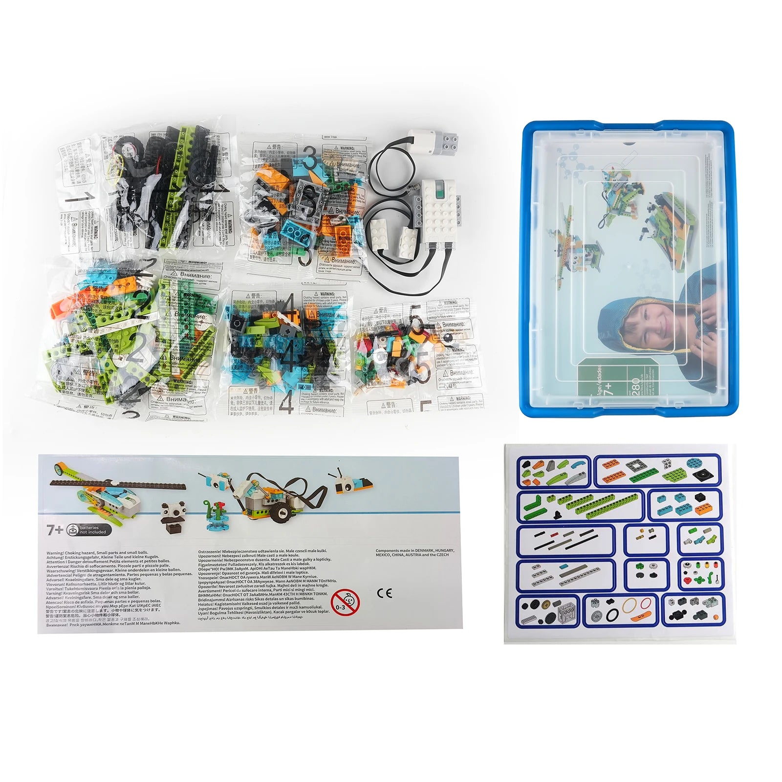 Juego de bloques de construcción robóticos de 280 Uds., juguete educativo de construcción STEM con caja organizadora y ladrillos manuales, regalo para niños
