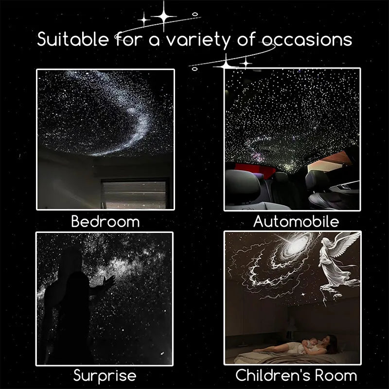 Mini proyector de estrellas galaxia con luz nocturna 2 en 1 y rotación 360°