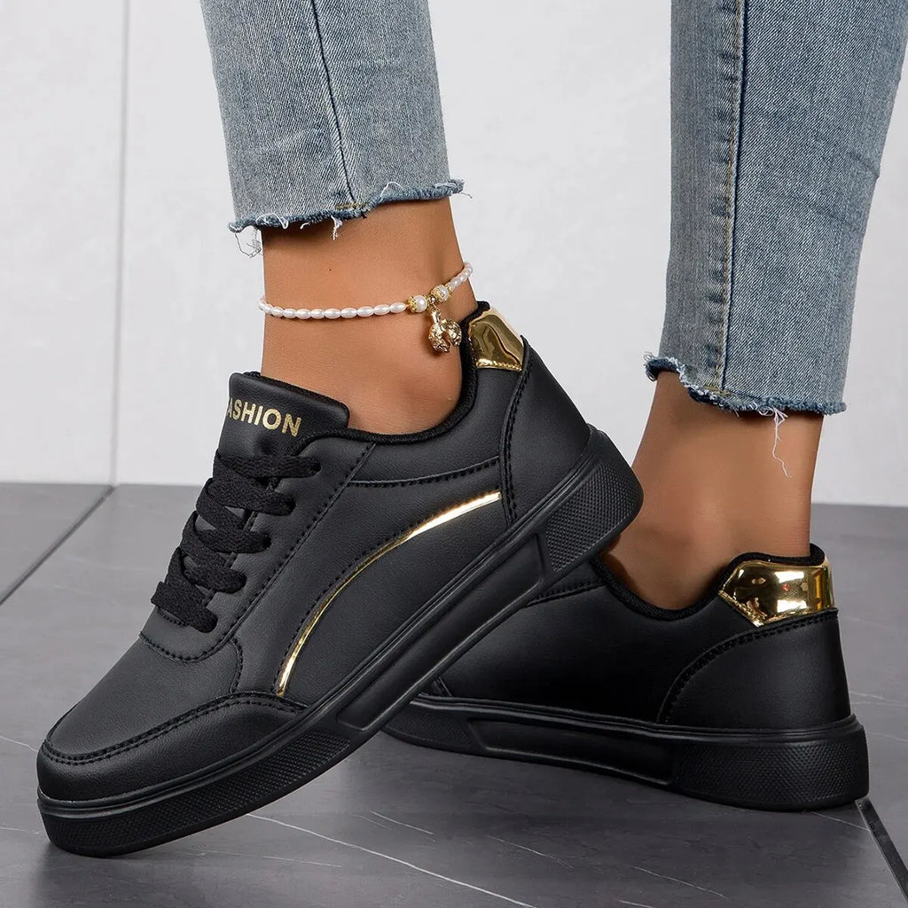 Zapatillas Deportivas Casuales de Mujer — Cuero Sintético, Suela Antideslizante