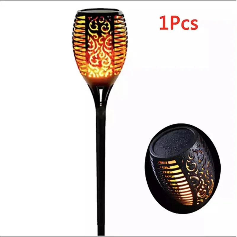 Luces Solares Antorcha Llama LED Jardín Impermeable