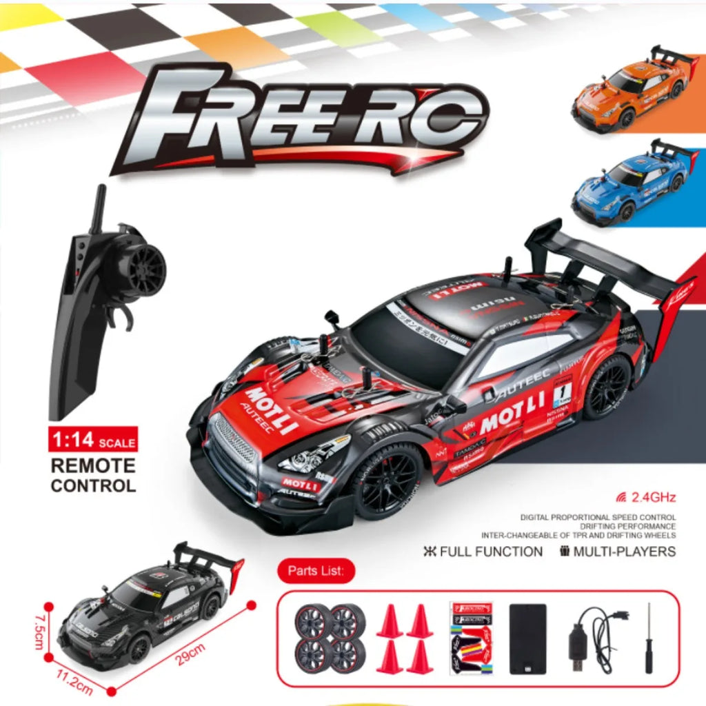 GTR 2,4G Drift Racing Car 4WD todoterreno, vehículo de Control remoto juguetes electrónicos para Hobby para niños coche RC