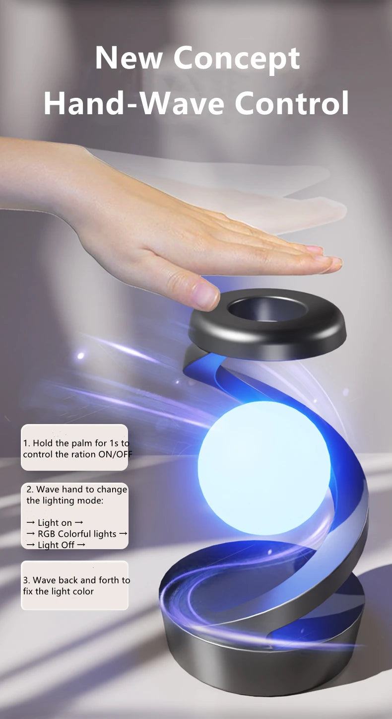 Lámpara de Mesa Flotante con Cargador Inalámbrico RGB