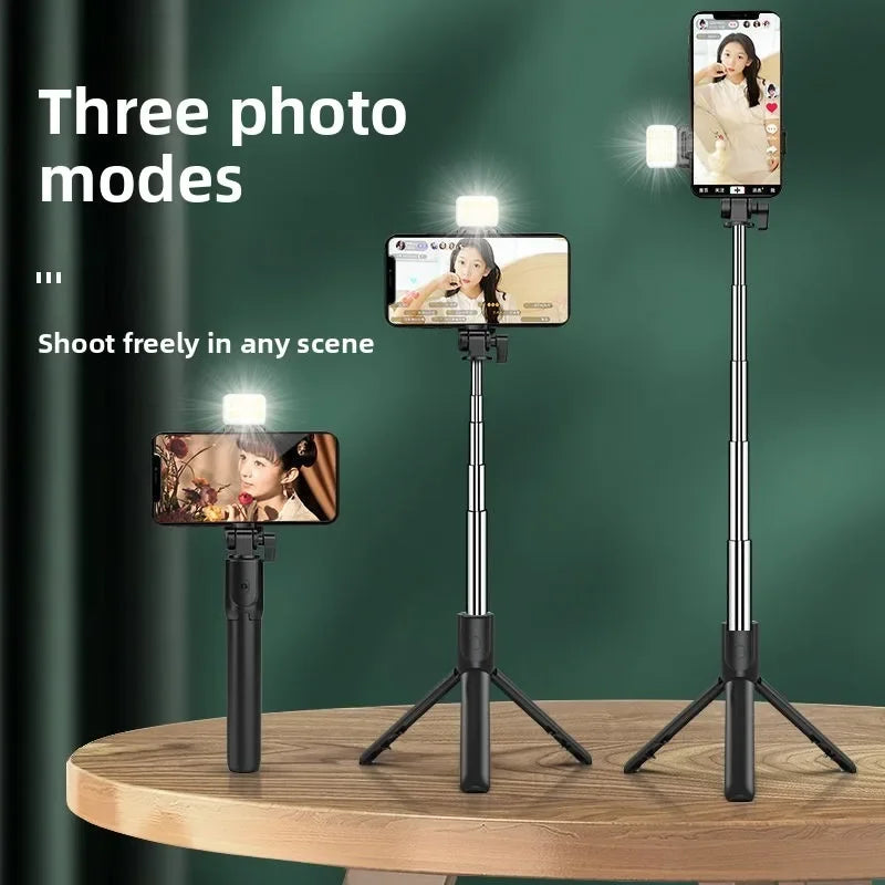 Mini palo selfie con trípode integrado para móvil, estable y portátil