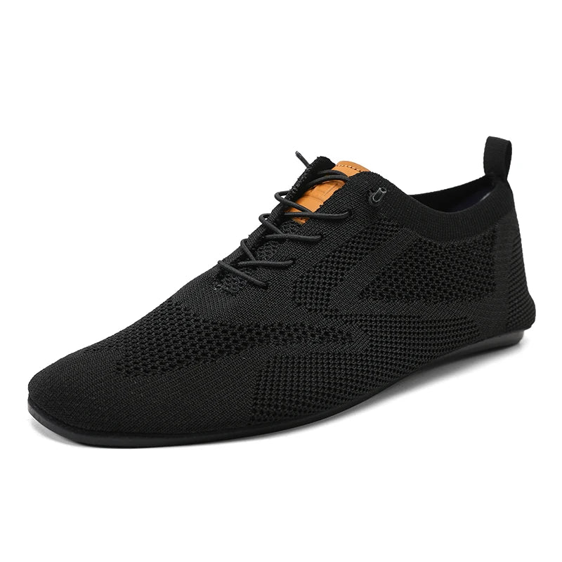 Zapatillas de malla transpirables para hombre con cordones, livianas
