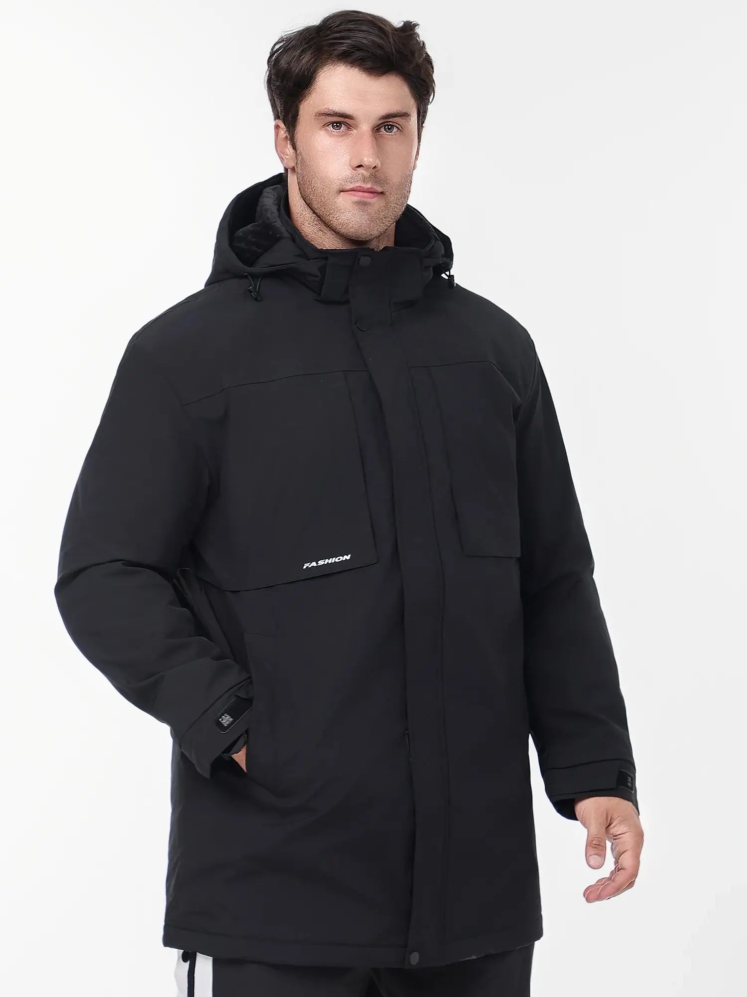 Parka Militar con Capucha para Hombre, Abrigo Cálido de Invierno