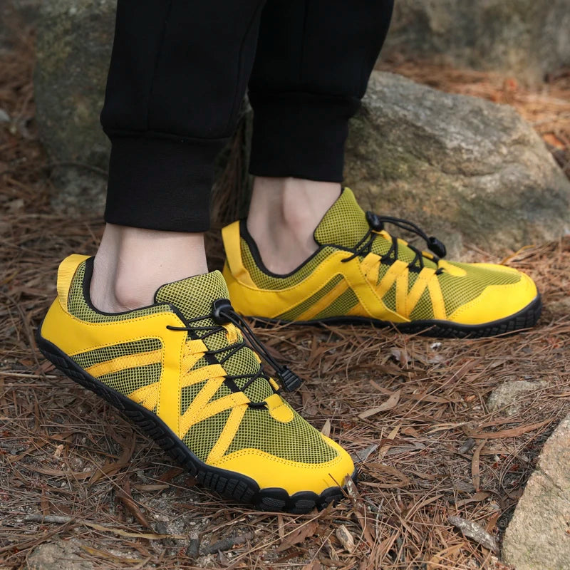 Zapatos de senderismo transpirables para hombre, zapatillas de deporte flexibles para exteriores, zapatos antideslizantes a la moda para caminar para hombre, zapatos informales de escalada de gran tamaño