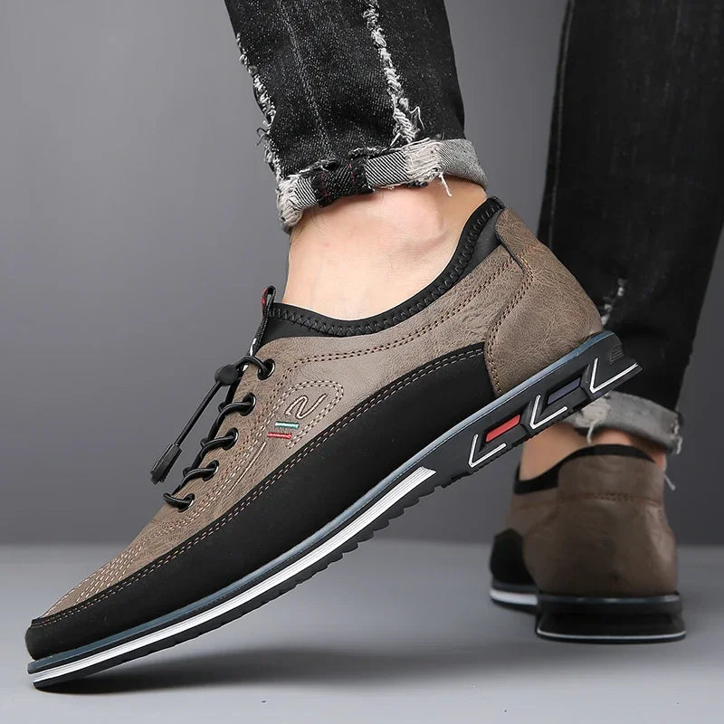Zapatos casuales de hombre sin cordones, mocasines de poliuretano transpirables