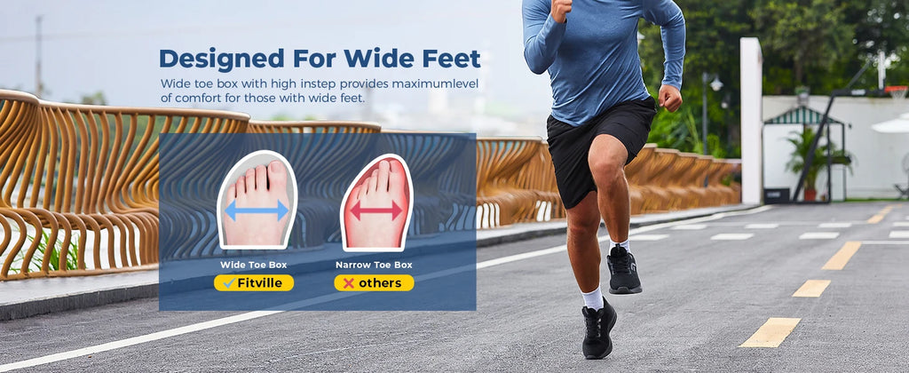FitVille Zapatillas Deportivas Anchas para Hombre | Transpirables
