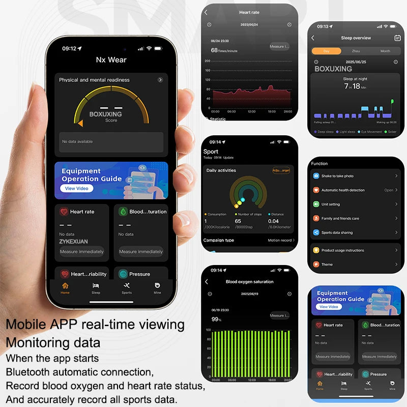 Pulsera Inteligente Deportiva Resistente al Agua IPX8 con Monitor de Salud