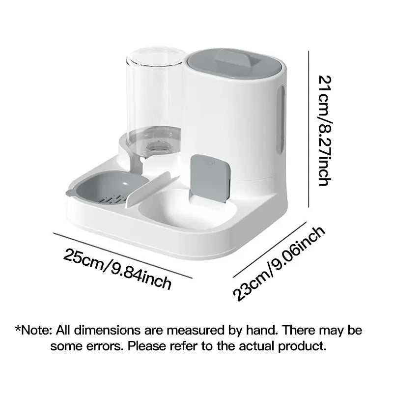 Dispensador y comedero automático de agua para gatos con relleno por gravedad, diseño de una sola pieza de gran capacidad a prueba de derrames, 1 paquete