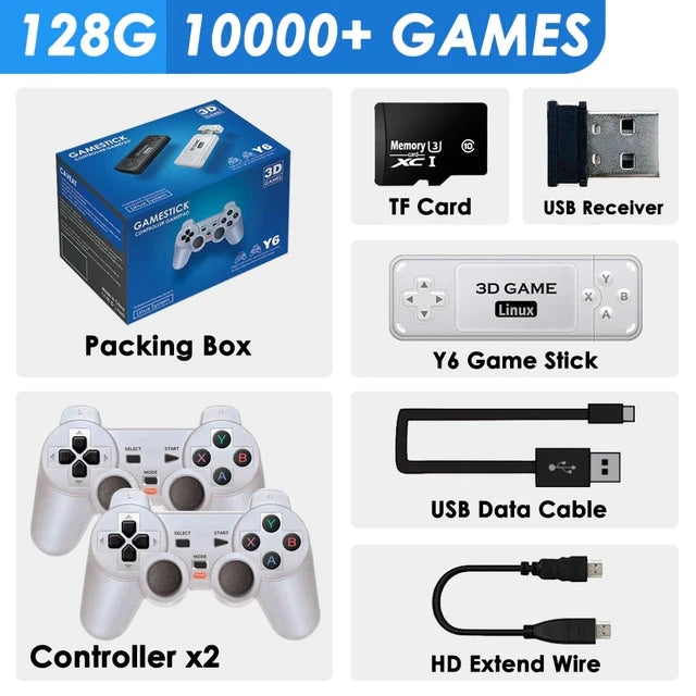 Consola de juegos Retro BOYHOM Y6, 4K, 60fps, salida HDMI, baja latencia, GD10, TV Game Stick, consola de juegos portátil para el hogar con doble mango para GBA