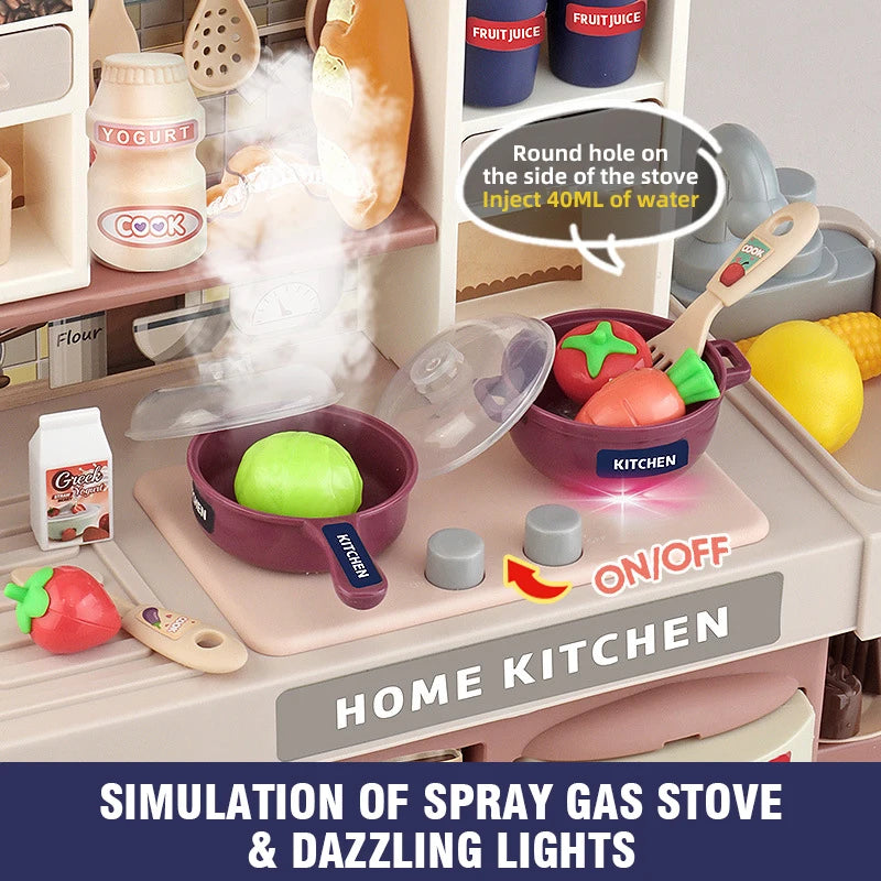 Juego de Cocina para Niños con Vapor y Luces - Simulación de Chef