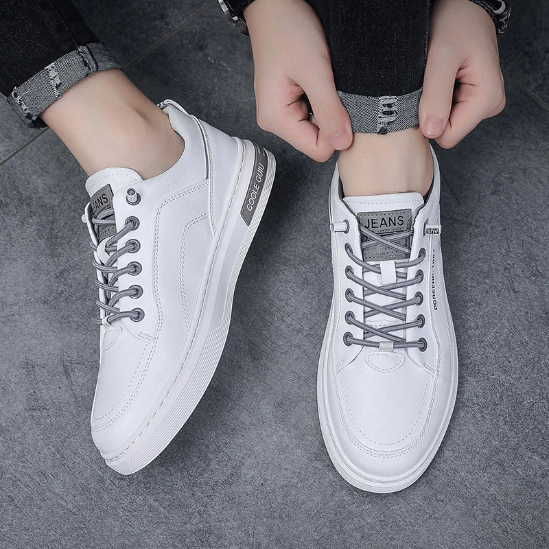 Zapatos de cuero para hombre, zapatos de Cricket cómodos e informales, zapatillas de deporte de moda para hombre, zapatos de conducción ligeros