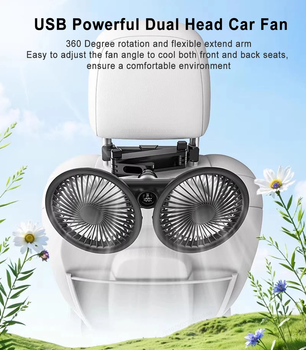 Ventilador para Auto 360° de 3 Velocidades USB